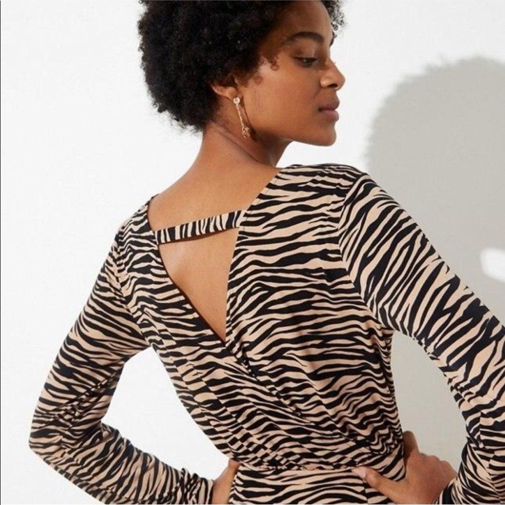 LOFT Tiger Stripe Bar Back Women's  Dress Size - Picture 2 of 10